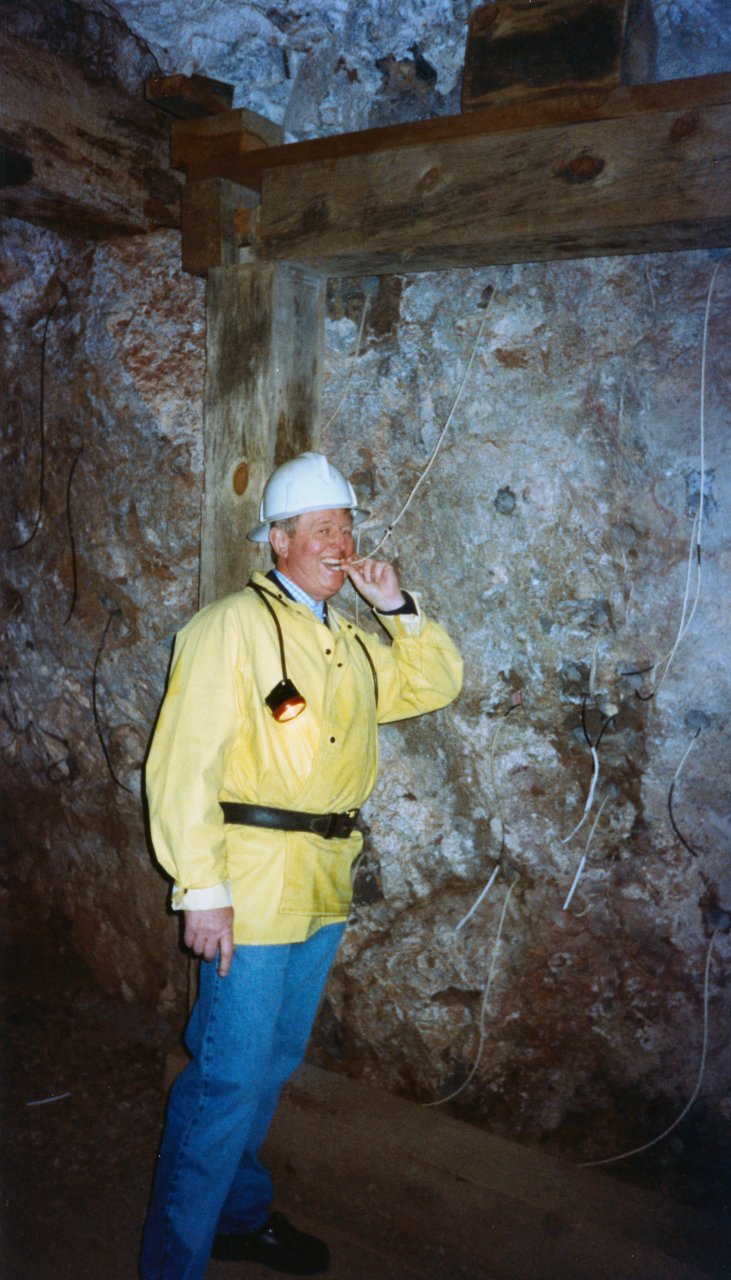 AandM trip- Adrian crimping the fuse-copper mine in Bisbee AZ- June 2002 2